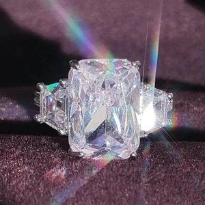 || S925 STERLING SILVER || NEW || ENGAGEMENT DIAMOND RING